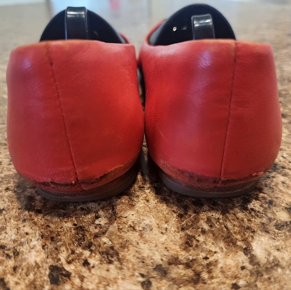 TORY BURCH Rounded-Square-Toe Ballet Flats - Red/Orange - 6.5 - Picture 6 of 10